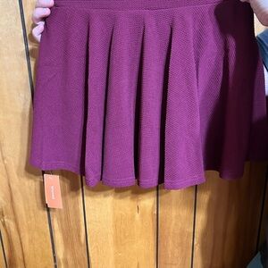 Elegant Burgundy Skater Skirt